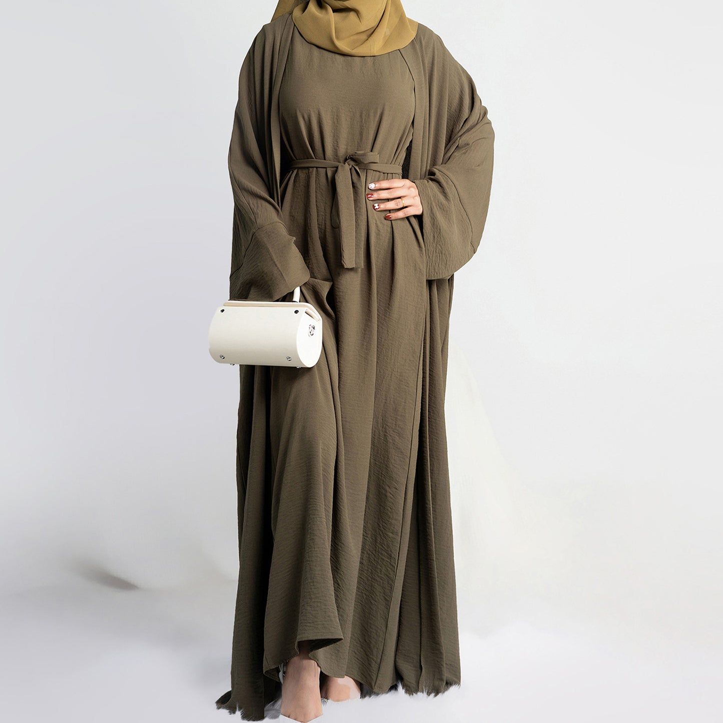 Two-Piece Tie Robe Set in Dubai Modest Wear
