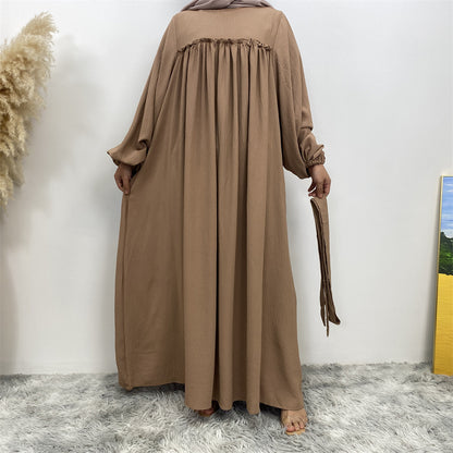 Loose Sleeve Side Pocket Long Dress Dubai