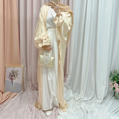 Puff Sleeve Elegant Cardigan Dress Dubai
