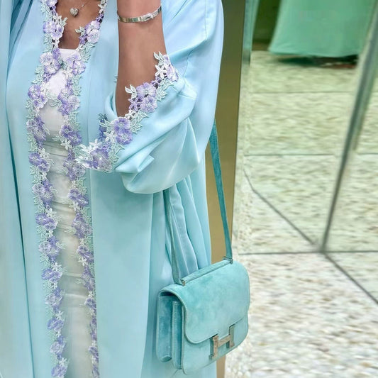 Bow Embroidered Elegant Cardigan Dress Dubai
