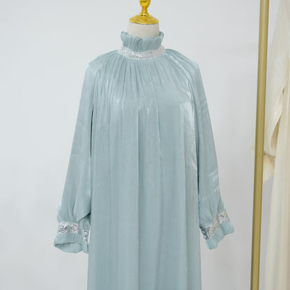 Pure Color Tie Dress Elegant Dubai Turkey
