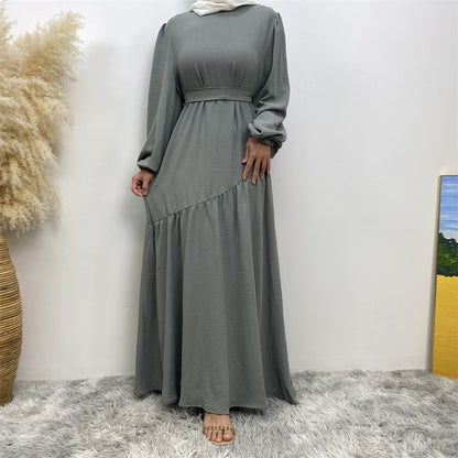Stitching Swing Solid Color Dress Dubai Women