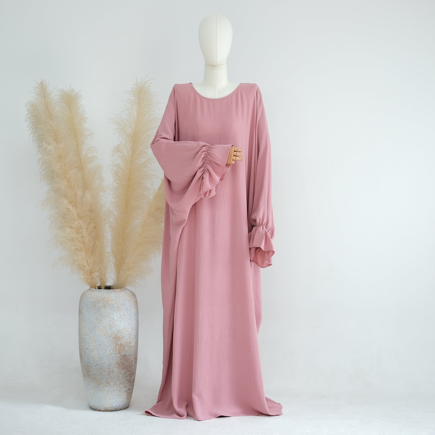 Solid Color Dubai Dress Long Middle East Wear