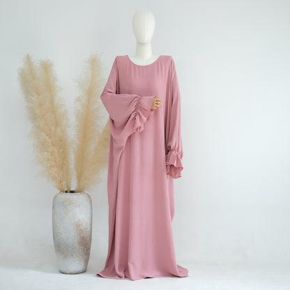 Solid Color Dubai Dress Long Middle East Wear