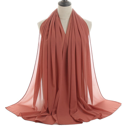 Pearl Chiffon Monochrome Women Scarf