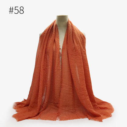 Bubble Plain Soft Cotton Scarf Wrap For Women