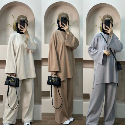 Loose Two-Piece Elegant Dubai Suit for Women