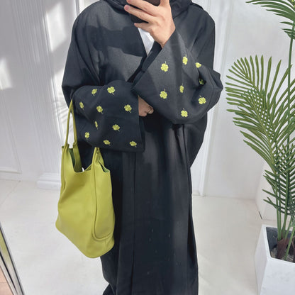 Clover Embroidered Elegant Cardigan Dress