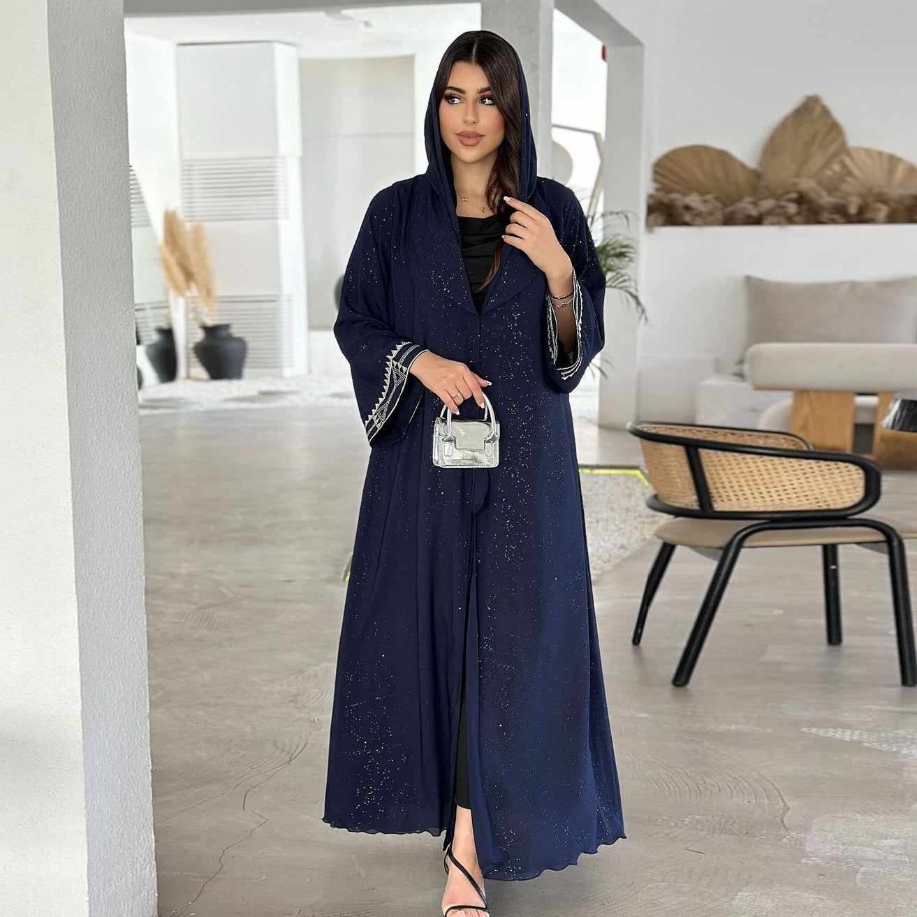 Elegant Modest Women's Arab Abaya Cardigan Robe