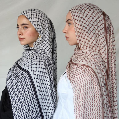 Chiffon Plaid Printed Arabic Style Fashion Scarf