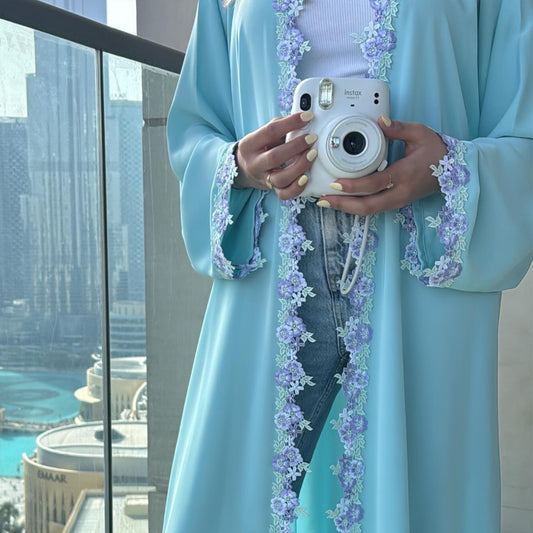 Bow Embroidered Elegant Cardigan Dress Dubai