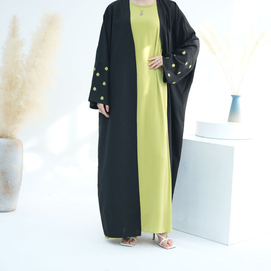 Clover Embroidered Elegant Cardigan Dress