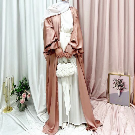 Puff Sleeve Elegant Cardigan Dress Dubai