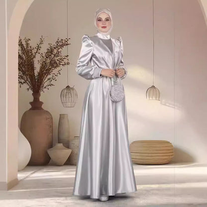 Graceful Satin Long Dress for Elegant Women