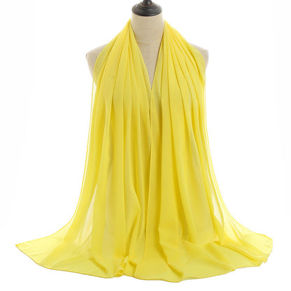 Pearl Chiffon Monochrome Women Scarf