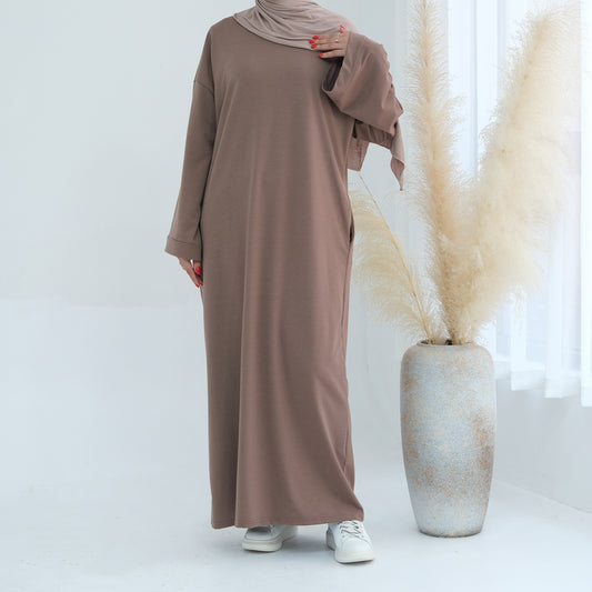 Solid Color Hoodie Dress Dubai Fashion Wear