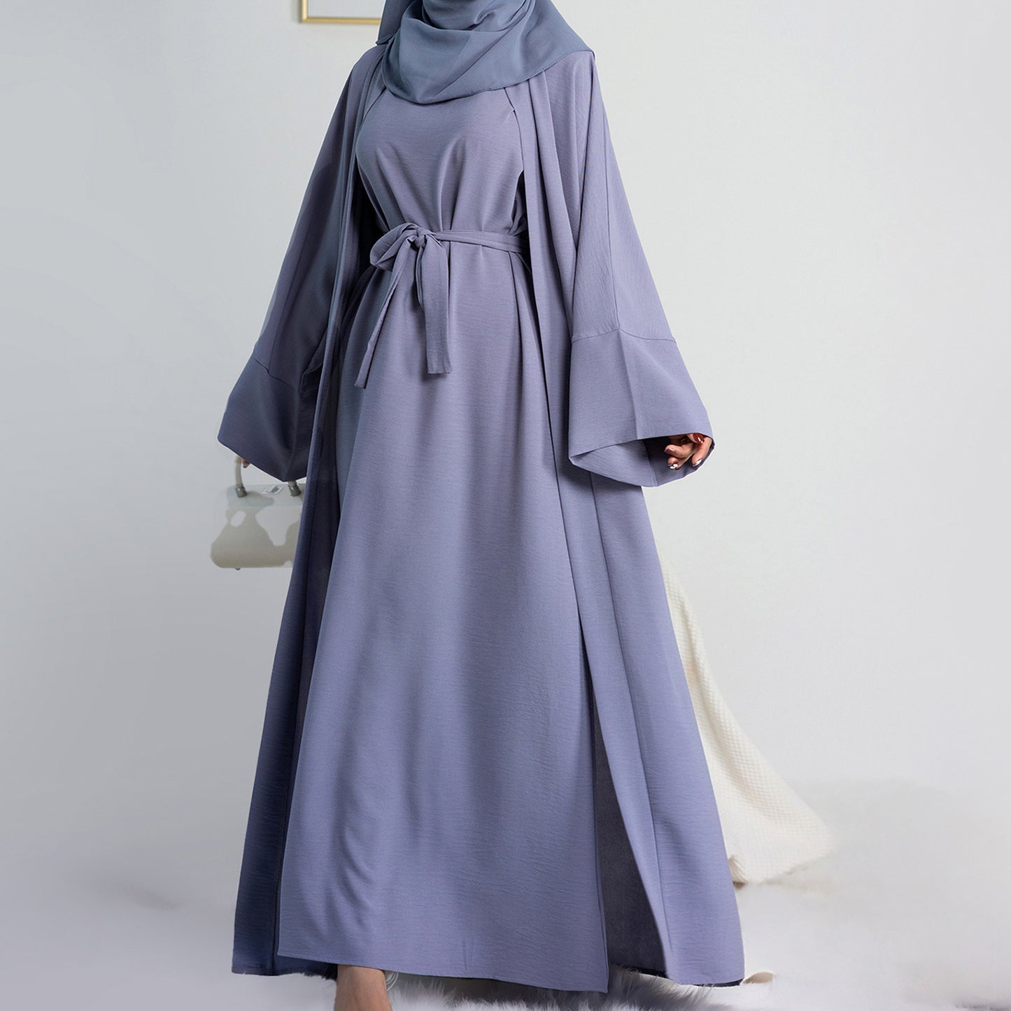 Two-Piece Tie Robe Set in Dubai Modest Wear