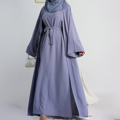 Two-Piece Tie Robe Set in Dubai Modest Wear