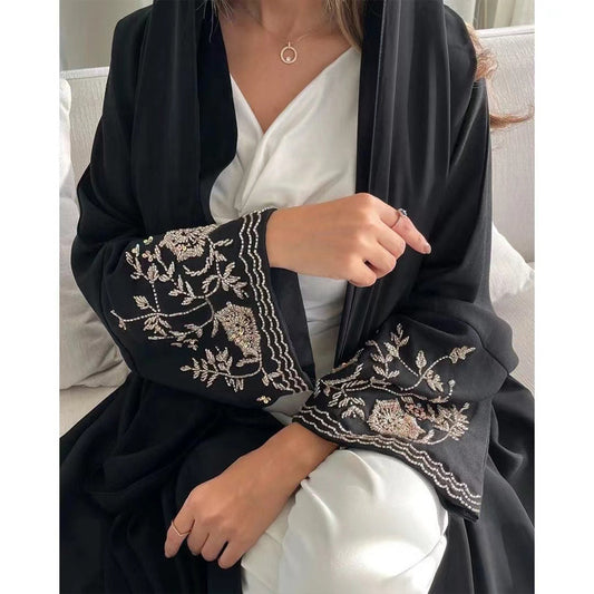 Embroidered Loose Cardigan Robe Dubai Style