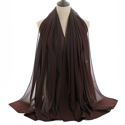 Pearl Chiffon Monochrome Women Scarf
