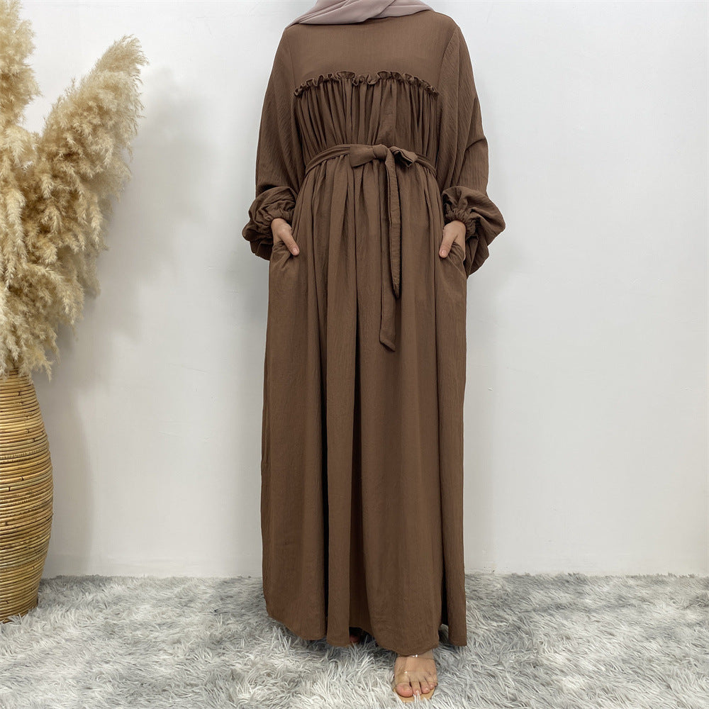 Loose Sleeve Side Pocket Long Dress Dubai