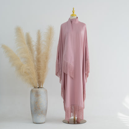 Dubai Tassel Bat Sleeve Elegant Robe Dress Women
