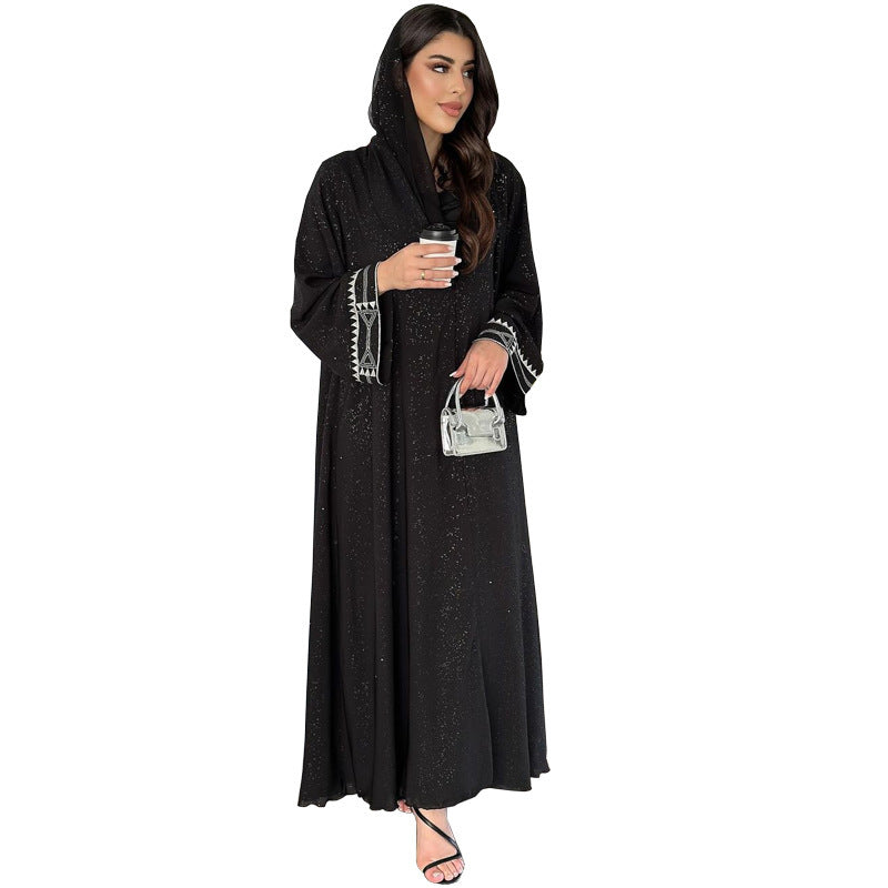 Elegant Modest Women's Arab Abaya Cardigan Robe