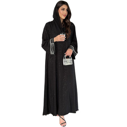 Elegant Modest Women's Arab Abaya Cardigan Robe