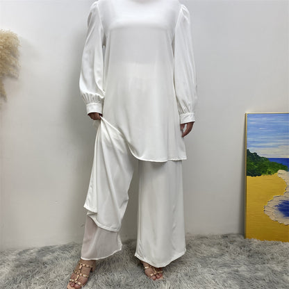 Solid Color Dubai Two-Piece Set for Women