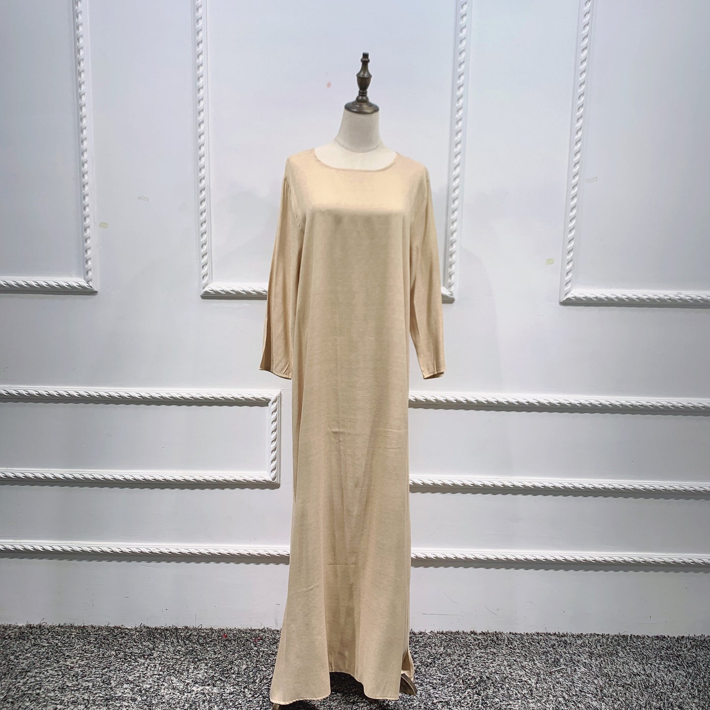 Solid Jumpsuit Robe Dubai Elegant Women Wear
