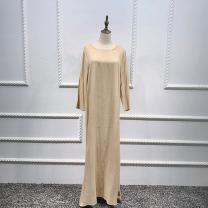 Solid Jumpsuit Robe Dubai Elegant Women Wear