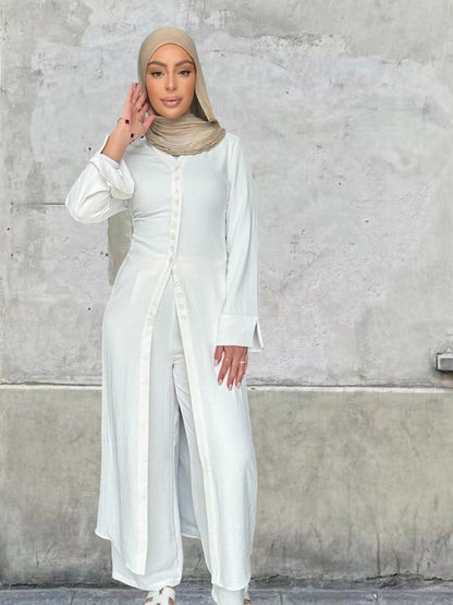 Dubai Casual Solid Color Two-Piece Women Outfit