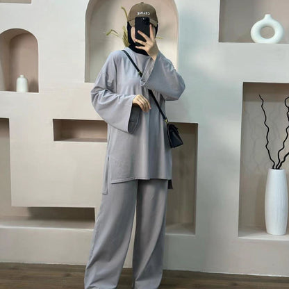 Loose Two-Piece Elegant Dubai Suit for Women