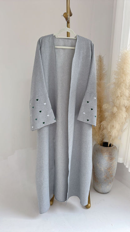 Elegant Dubai Embroidered Cardigan Robe Wear