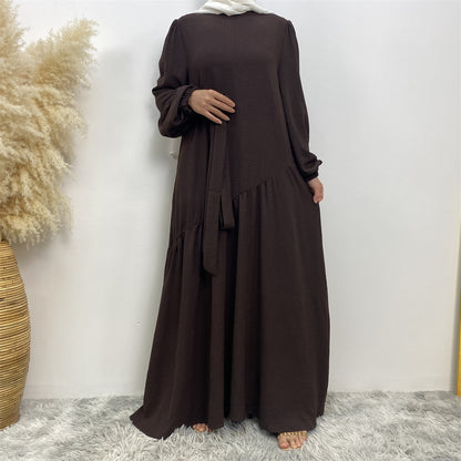 Stitching Swing Solid Color Dress Dubai Women