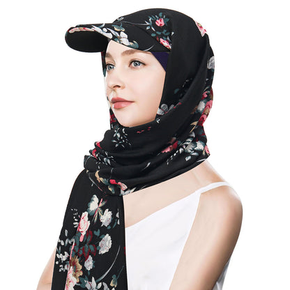 Solid Color Scarf Hat Pullover Women Middle East