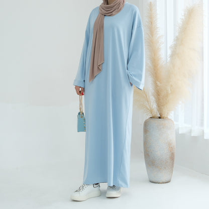 Solid Color Hoodie Dress Dubai Fashion Wear