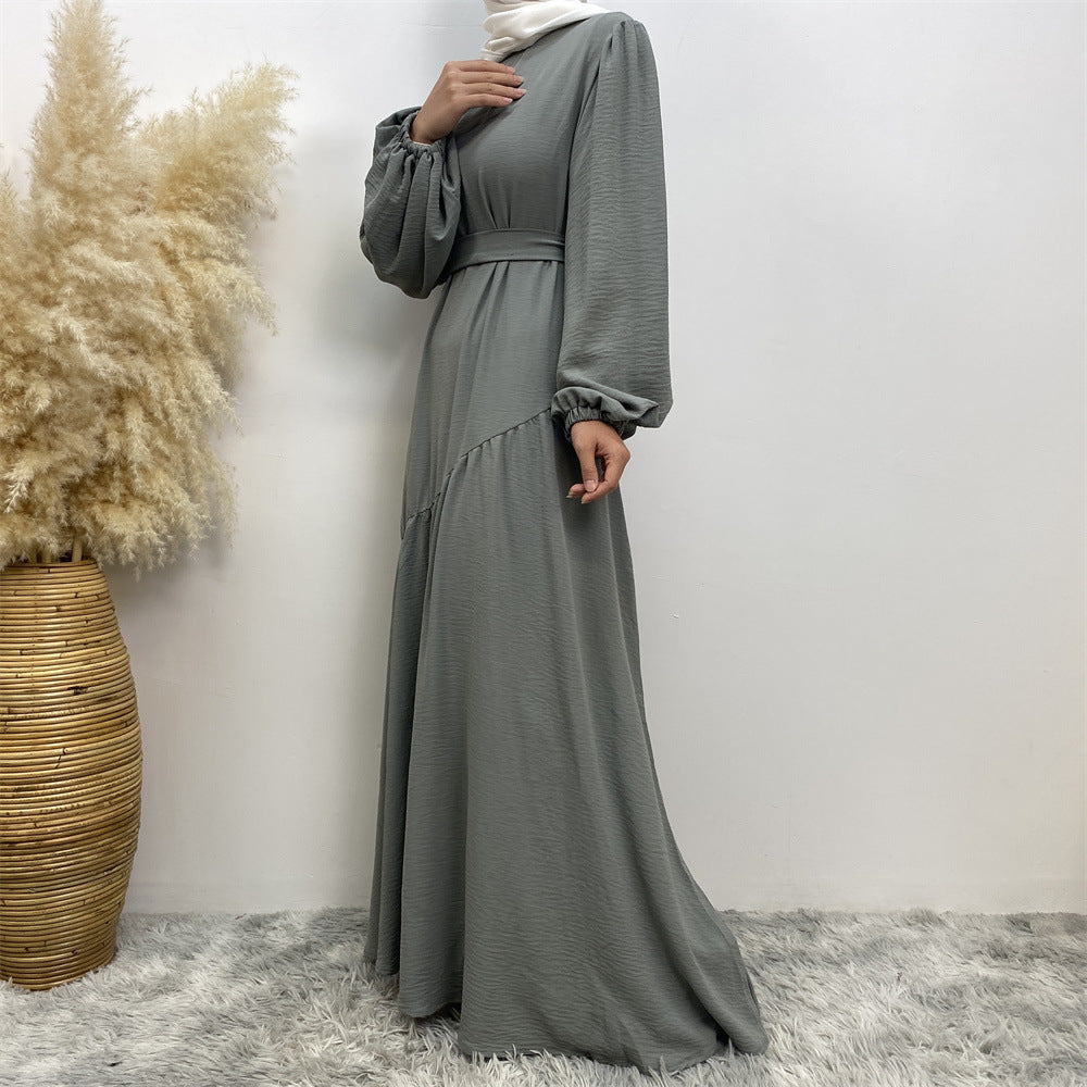 Stitching Swing Solid Color Dress Dubai Women