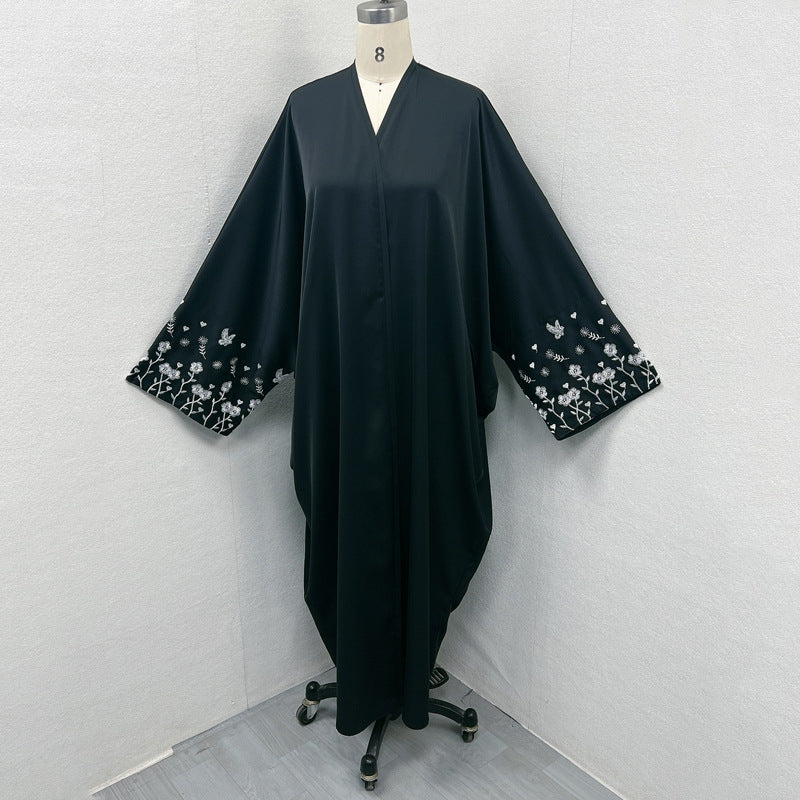 Dubai Embroidered Loose Bat Sleeve Cardigan Robe