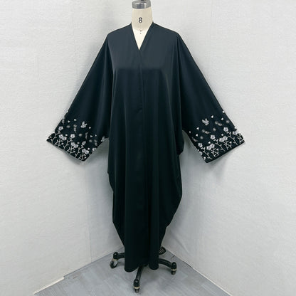 Dubai Embroidered Loose Bat Sleeve Cardigan Robe