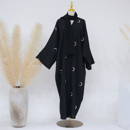 Moon Embroidery Cardigan Dress Dubai