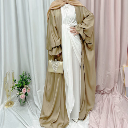 Puff Sleeve Elegant Cardigan Dress Dubai