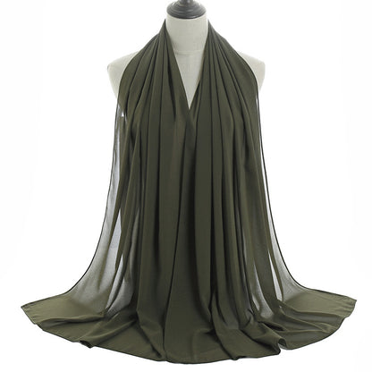 Pearl Chiffon Monochrome Women Scarf