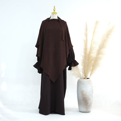 Solid Color Dubai Dress Long Middle East Wear