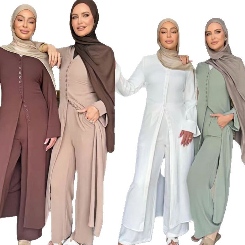 Dubai Casual Solid Color Two-Piece Women Outfit