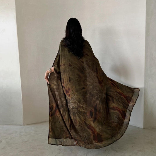 Printed Chiffon Robe Dress Outerwear Dubai