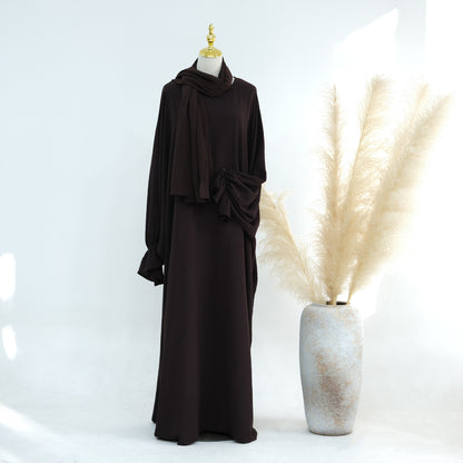 Solid Color Dubai Dress Long Middle East Wear