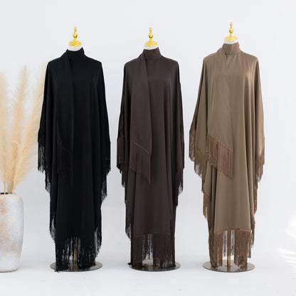 Dubai Tassel Bat Sleeve Elegant Robe Dress Women
