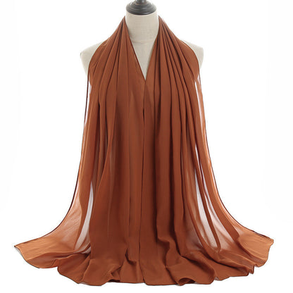 Pearl Chiffon Monochrome Women Scarf