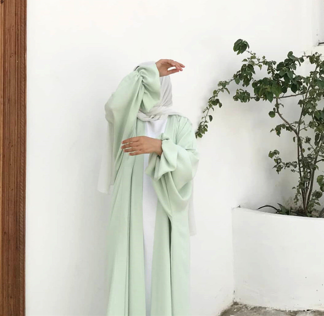 Puff Sleeve Elegant Cardigan Dress Dubai